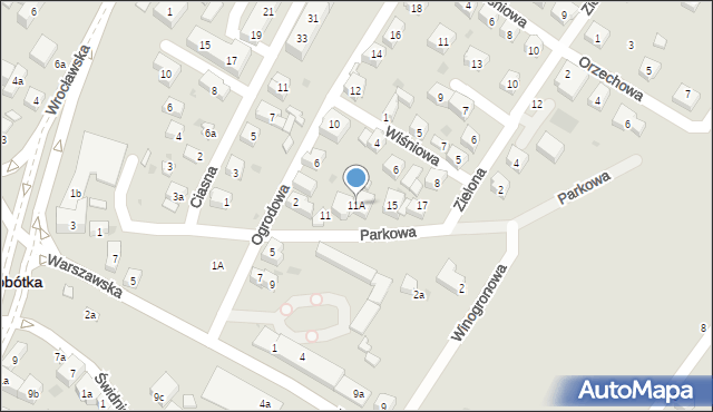 Sobótka, Parkowa, 11A, mapa Sobótka