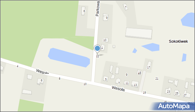 Sokołówek, Parkowa, 12, mapa Sokołówek