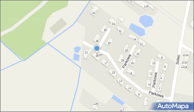 Solec, Parkowa, 19, mapa Solec