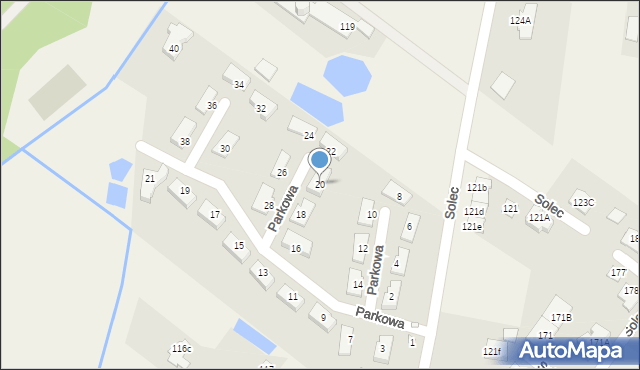 Solec, Parkowa, 20, mapa Solec