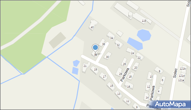 Solec, Parkowa, 38, mapa Solec