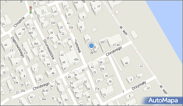 Sopot, Parkowa, 29, mapa Sopotu