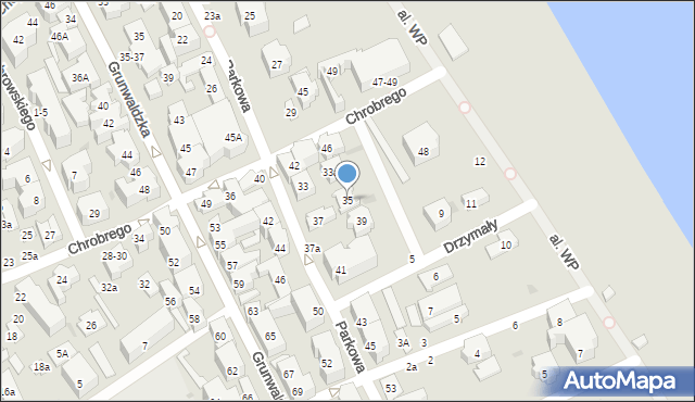 Sopot, Parkowa, 35, mapa Sopotu