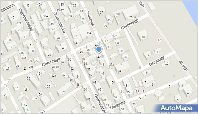 Sopot, Parkowa, 42, mapa Sopotu