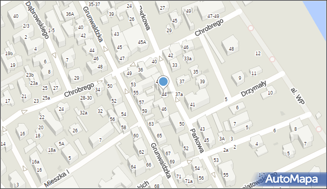 Sopot, Parkowa, 44, mapa Sopotu