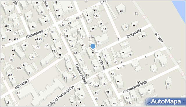 Sopot, Parkowa, 50, mapa Sopotu