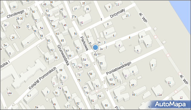 Sopot, Parkowa, 53, mapa Sopotu