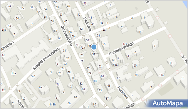 Sopot, Parkowa, 58, mapa Sopotu