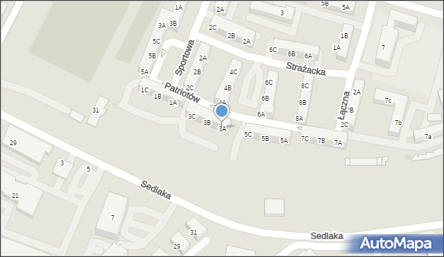 Sosnowiec, Patriotów, 3A, mapa Sosnowca
