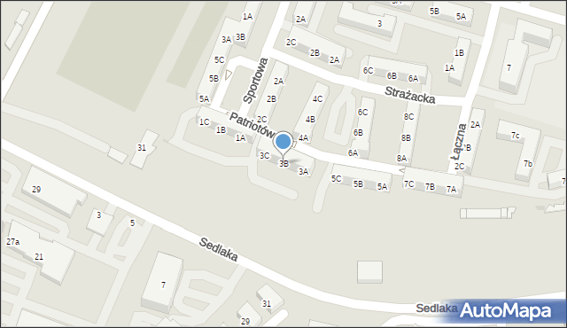 Sosnowiec, Patriotów, 3B, mapa Sosnowca