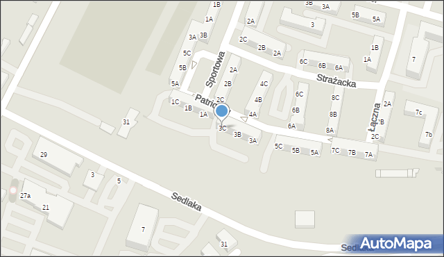 Sosnowiec, Patriotów, 3C, mapa Sosnowca