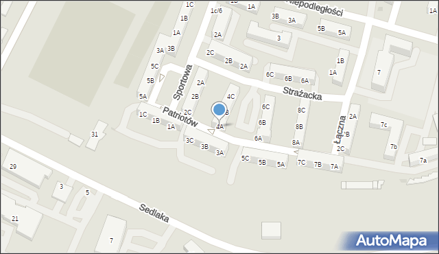 Sosnowiec, Patriotów, 4A, mapa Sosnowca