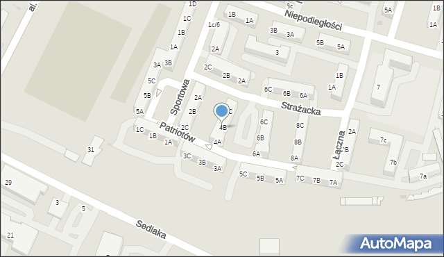 Sosnowiec, Patriotów, 4B, mapa Sosnowca