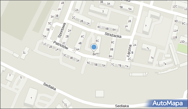 Sosnowiec, Patriotów, 6A, mapa Sosnowca