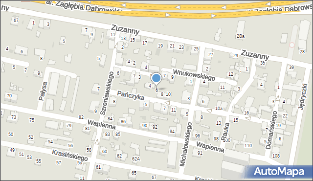 Sosnowiec, Pańczyka Władysława, 6, mapa Sosnowca
