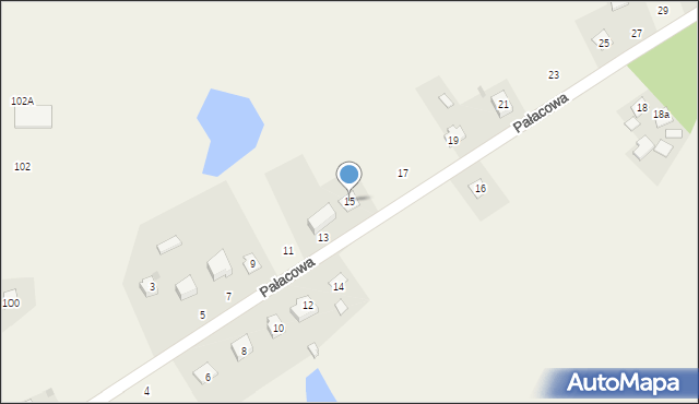 Srebrzyszcze, Pałacowa, 15, mapa Srebrzyszcze