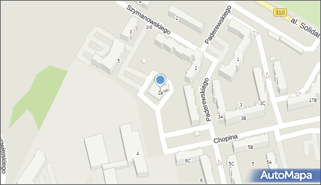 Śrem, Paderewskiego Ignacego Jana, 2a, mapa Śrem