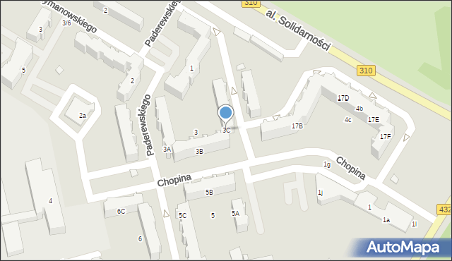 Śrem, Paderewskiego Ignacego Jana, 3C, mapa Śrem