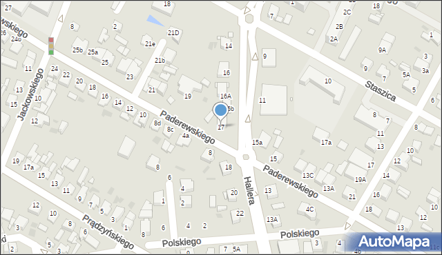 Środa Wielkopolska, Paderewskiego Ignacego Jana, 17, mapa Środa Wielkopolska