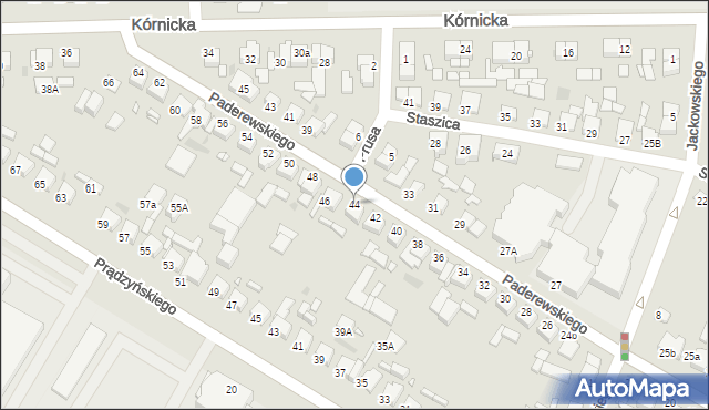 Środa Wielkopolska, Paderewskiego Ignacego Jana, 44, mapa Środa Wielkopolska