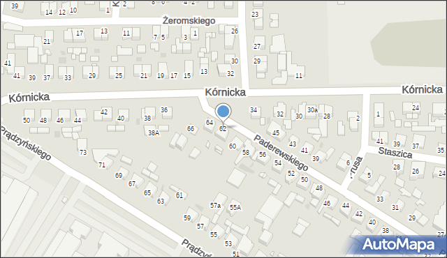 Środa Wielkopolska, Paderewskiego Ignacego Jana, 62, mapa Środa Wielkopolska