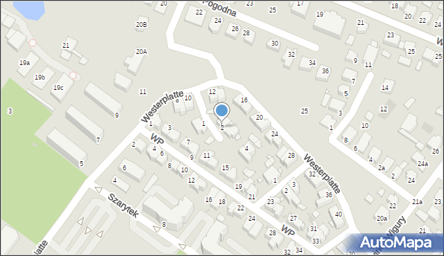 Środa Wielkopolska, Partyzantów, 2, mapa Środa Wielkopolska