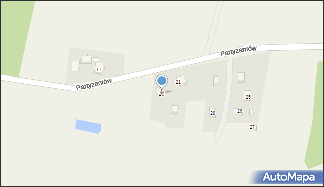 Stara Kiszewa, Partyzantów, 20, mapa Stara Kiszewa