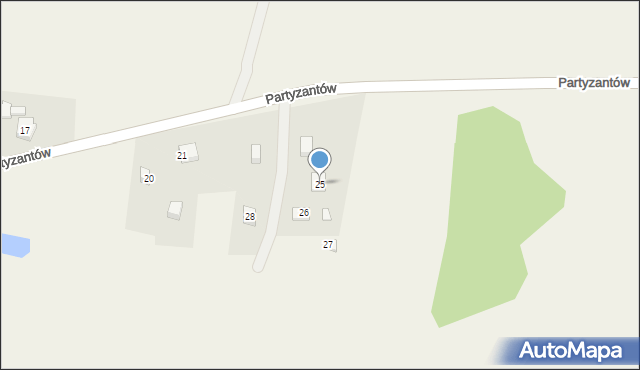 Stara Kiszewa, Partyzantów, 25, mapa Stara Kiszewa