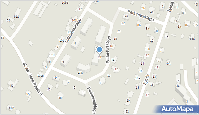 Starachowice, Paderewskiego Ignacego Jana, 13, mapa Starachowic