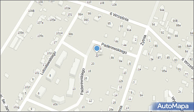 Starachowice, Paderewskiego Ignacego Jana, 22, mapa Starachowic