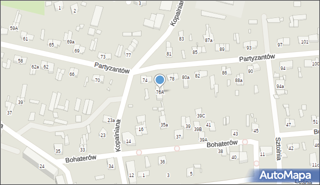 Starachowice, Partyzantów, 76A, mapa Starachowic