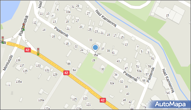 Starachowice, Pasternik, 35a, mapa Starachowic