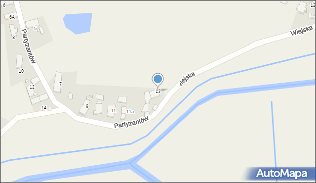 Stare Kolnie, Partyzantów, 13, mapa Stare Kolnie