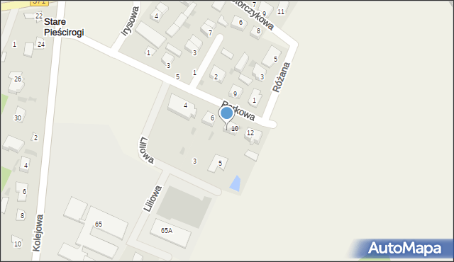 Stare Pieścirogi, Parkowa, 8, mapa Stare Pieścirogi