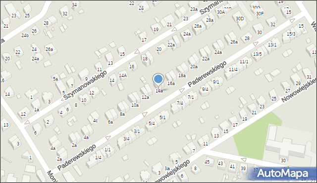 Stargard, Paderewskiego Ignacego Jana, 14a, mapa Stargard