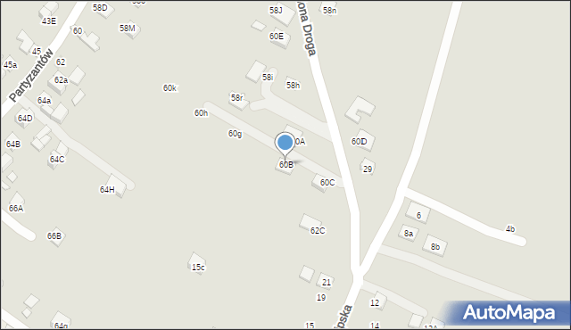 Stary Sącz, Partyzantów, 60B, mapa Stary Sącz