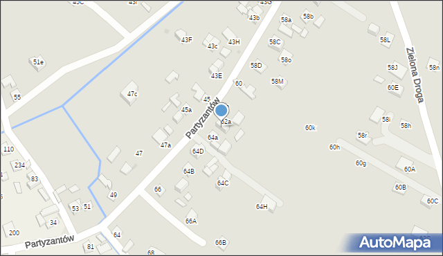 Stary Sącz, Partyzantów, 62b, mapa Stary Sącz