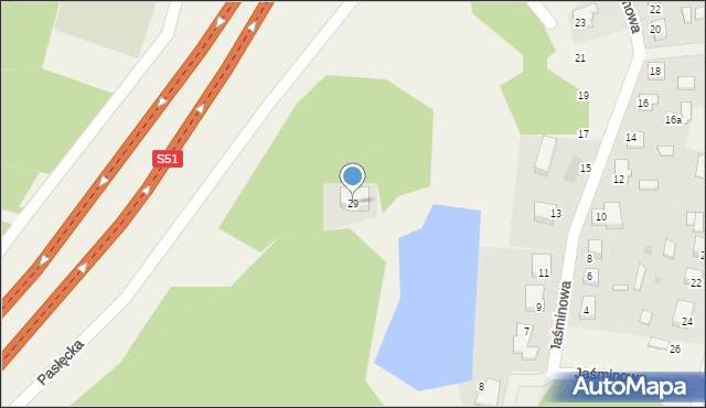 Stawiguda, Pasłęcka, 29, mapa Stawiguda