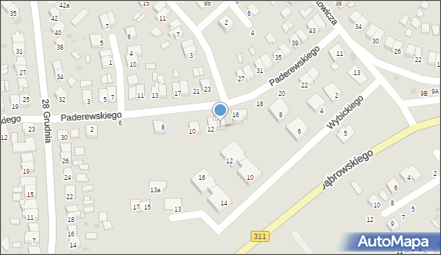 Stęszew, Paderewskiego Ignacego Jana, 14, mapa Stęszew