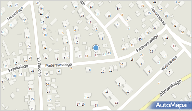 Stęszew, Paderewskiego Ignacego Jana, 17, mapa Stęszew