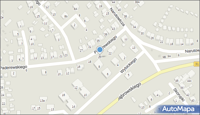 Stęszew, Paderewskiego Ignacego Jana, 20, mapa Stęszew