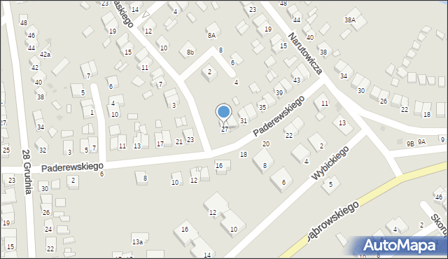 Stęszew, Paderewskiego Ignacego Jana, 27, mapa Stęszew