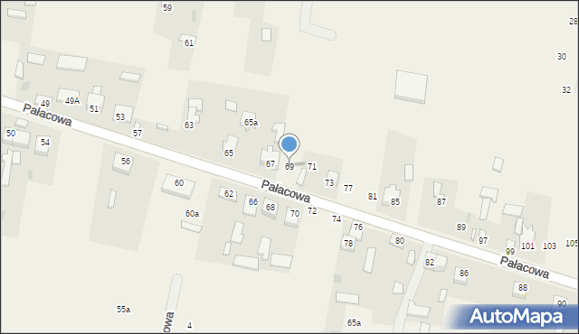 Stok Lacki, Pałacowa, 69, mapa Stok Lacki