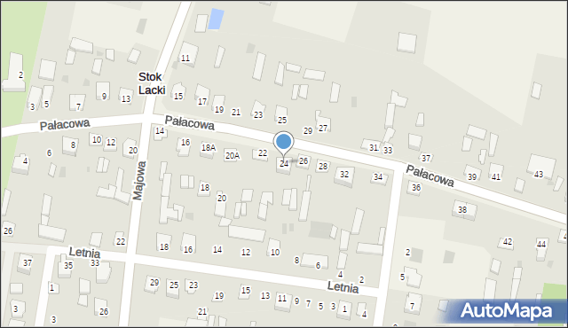 Stok Lacki-Folwark, Pałacowa, 24, mapa Stok Lacki-Folwark