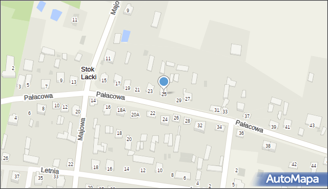 Stok Lacki-Folwark, Pałacowa, 25, mapa Stok Lacki-Folwark