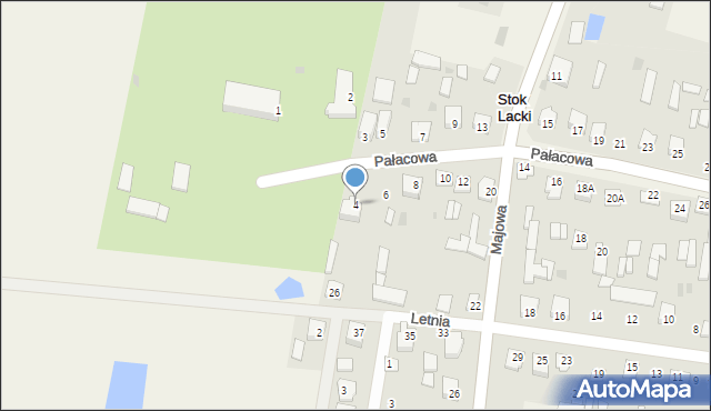 Stok Lacki-Folwark, Pałacowa, 4, mapa Stok Lacki-Folwark