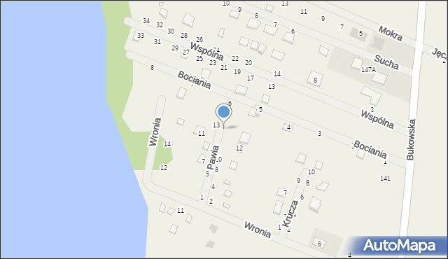 Strykowo, Pawia, 14, mapa Strykowo