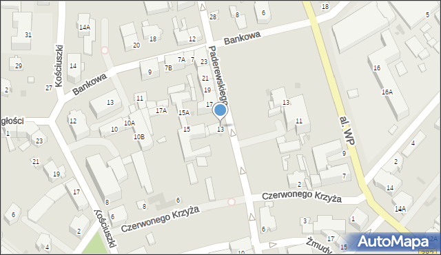 Strzegom, Paderewskiego Ignacego Jana, 13A, mapa Strzegom