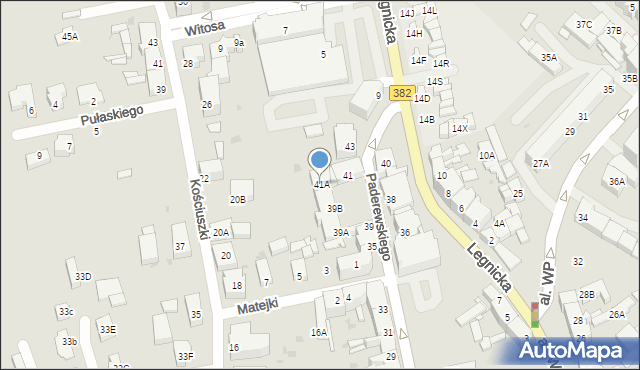 Strzegom, Paderewskiego Ignacego Jana, 41A, mapa Strzegom