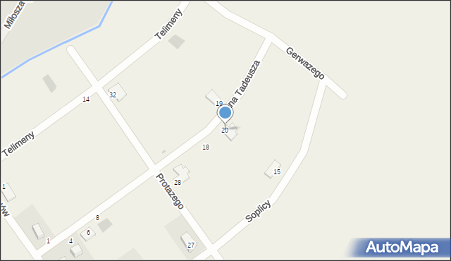 Strzegomiany, Pana Tadeusza, 20, mapa Strzegomiany